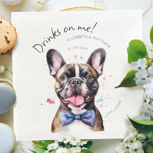 Charmantes französisches Bulldog-Watercolor Serviette