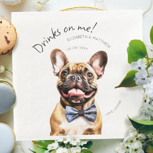 Charmantes französisches Bulldog-Watercolor Serviette