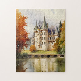 Charmantes französisches Castle Wasserfarbenrätsel Puzzle