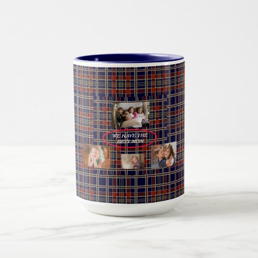 Charmantes Geschenk für die beste Mama Tartan Kari Tasse (Zentrum)