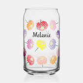 Charmantes Glas mit Zinnia-Blume (Vorderseite)