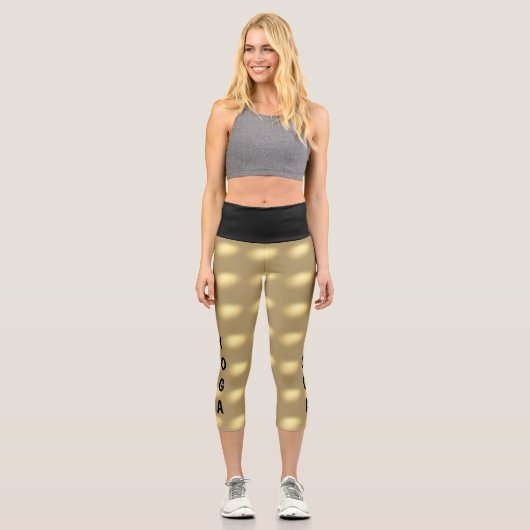 Charmantes Golden Lights Yoga-Muster Capri Leggings (Vorderseite)