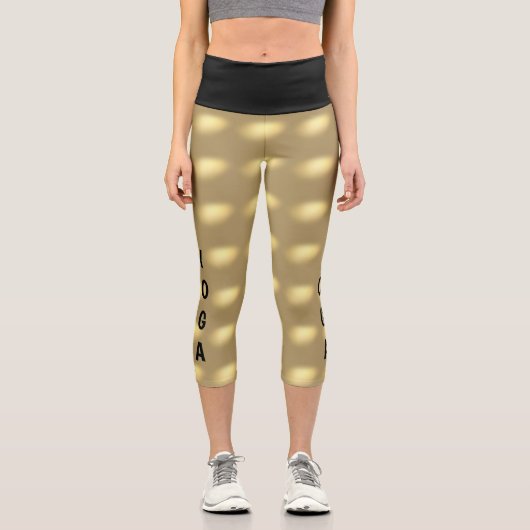Charmantes Golden Lights Yoga-Muster Capri Leggings (Vorderseite)