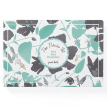 Charmantes graues Mint Floral Muster Vermietung