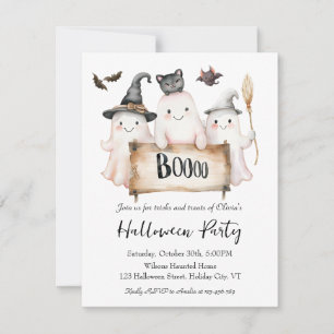 Charmantes Halloween-Party Einladung mit Hexe