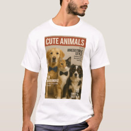 Charmantes Heimtiertrio - Stilvolle Tiere mit Pers T-Shirt