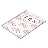 Charmantes, hellrosa Fahrräder Monogramm Notebook Notizblock (Linke Seite)
