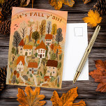 Charmantes Herbstdorf Es ist Herbst Y'all Niedlich Postkarte<br><div class="desc">Süß zeichnend, jemandem einen schönen Herbst zu wünschen! Klicken Sie auf "Personalisieren", um den Text zu bearbeiten, und "Bearbeiten mit dem Design-Tool", um Ihren eigenen Text hinzuzufügen oder die Farben und Schriftart zu ändern. Auch als digitaler Download verfügbar, um sofort per E-Mail oder SMS zu senden. Karo meinen Shop für...</div>