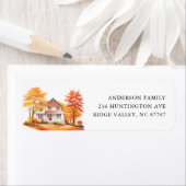 Charmantes Herbsthaus neues Adressetikett (Insitu)