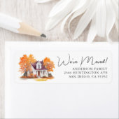 Charmantes Herbsthaus neues Adressetikett (Insitu)