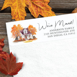 Charmantes Herbsthaus neues Adressetikett