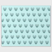 Charmantes Herzmuster in Minzgrün Geschenkpapier (Flach)