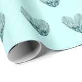 Charmantes Herzmuster in Minzgrün Geschenkpapier (Rolleneckpunkt)