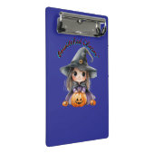 Charmantes Hexenmädchen Halloween-Dekor mit Pumpki Mini Klemmbrett (Schrägansicht)
