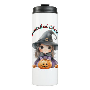 Charmantes Hexenmädchen Halloween-Dekor mit Pumpki Thermosbecher
