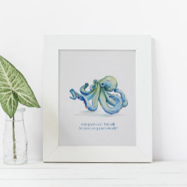 Charmantes inspirierendes Octopus-Poster Poster