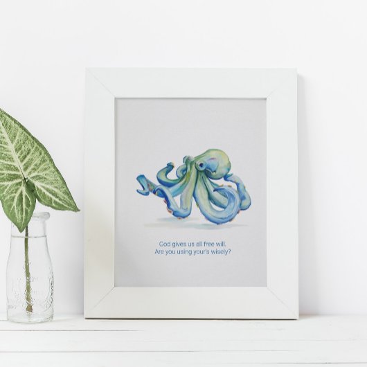 Charmantes inspirierendes Octopus-Poster Poster