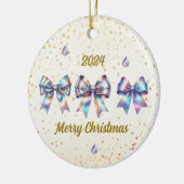 Charmantes Jahr für glühende Bows Keramik Ornament (Links)