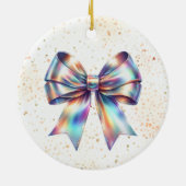 Charmantes Jahr für glühende Bows Keramik Ornament (Hinten)