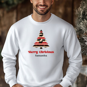Charmantes Karo-Baum-Weihnachts-Sweatshirt Gemütli Hoodie