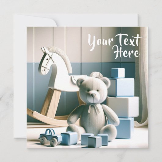 Charmantes Kinderzimmer mit Spielzeug Einladung (Vorderseite)