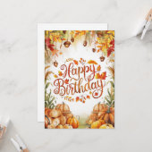 Charmantes kleines gemütliches Herbstfest zum Gebu Karte (Vorderseite/Rückseite Beispiel)