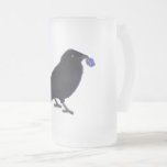 Charmantes Krähen-Glitzer mit Bugs Mattglas Bierglas<br><div class="desc">Mit dieser niedlichen Krähe jubeln. Charm the Crow Gift Shari Pedowitz,  2024,  artistshari.com. Shari Pedowitz Artistic Empire LLC. Alle Rechte vorbehalten.</div>