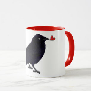 Charmantes Krähen-Glitzer Tasse