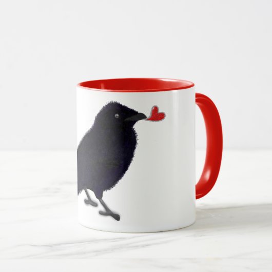 Charmantes Krähen-Glitzer Tasse (VorderseiteRechts)