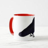Charmantes Krähen-Glitzer Tasse (Vorderseite Links)