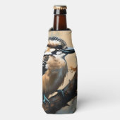 Charmantes Lachen: Kookaburra in Ölfarbe Flaschenkühler (Flaschenvorderseite)