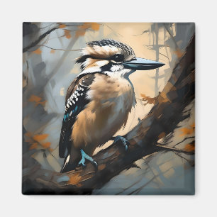 Charmantes Lachen: Kookaburra in Ölfarbe Magnet