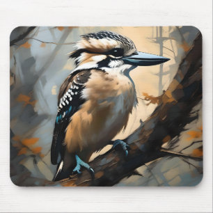 Charmantes Lachen: Kookaburra in Ölfarbe Mousepad