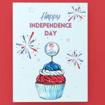 Charmantes Light Blue und Red Patriotic Cupcake
