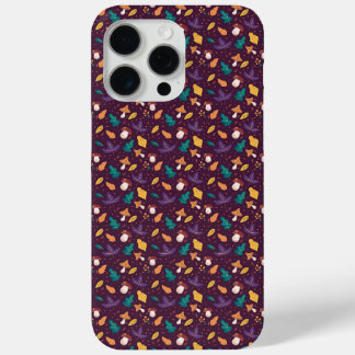 Charmantes Lila Mushroom Leaf Muster iPhone Case