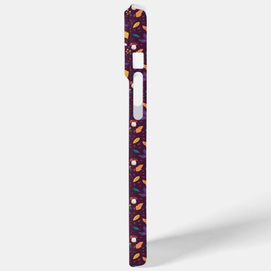 Charmantes Lila Mushroom Leaf Muster iPhone Case (Rückseite / Links)