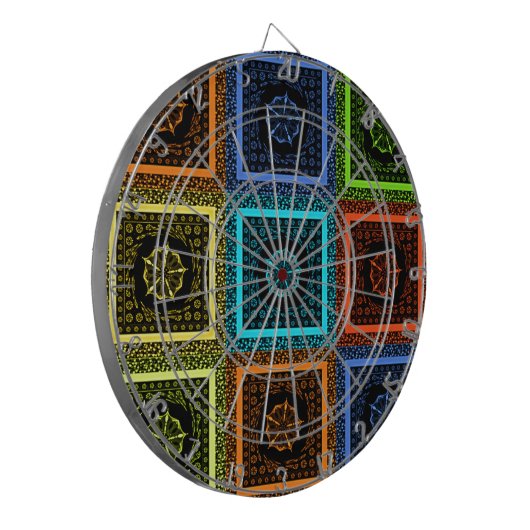 Charmantes, mehrfarbiges Musterdesign Dartscheibe (Vorderseite Links)