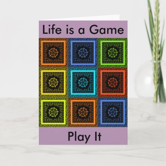 Charmantes, mehrfarbiges Musterdesign Karte (Vorderseite)