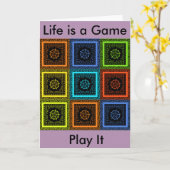 Charmantes, mehrfarbiges Musterdesign Karte (Gelbe Blume)