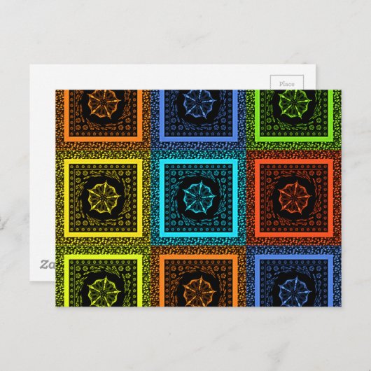 Charmantes, mehrfarbiges Musterdesign Postkarte (Vorne/Hinten)