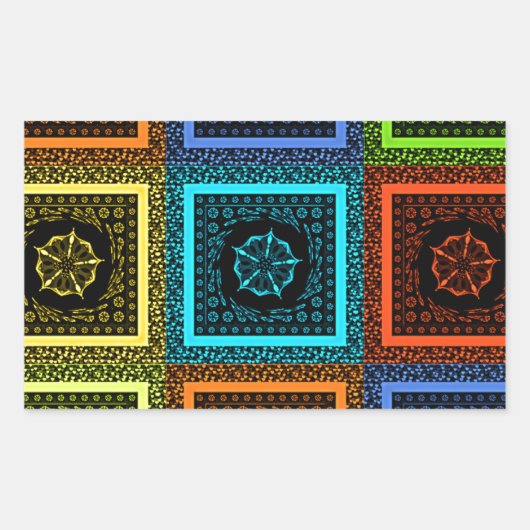 Charmantes, mehrfarbiges Musterdesign Rechteckiger Aufkleber (Vorderseite)