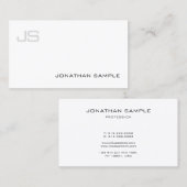 Charmantes Monogram Smart Design Schlicht Visitenkarte (Vorne/Hinten)