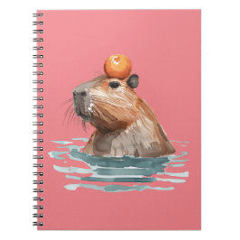 Charmantes Niedliches Capybara mit Orange Notizblock