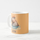 Charmantes Niedliches Capybara mit Orange und Kids Kaffeetasse (Vorderseite Links)