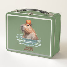 Charmantes Niedliches Capybara mit Orange und Kids