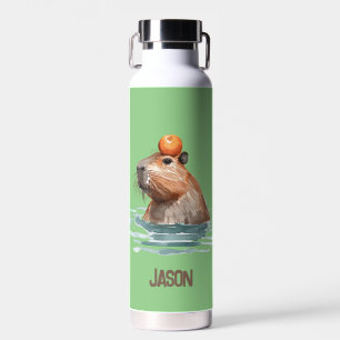 Charmantes Niedliches Capybara mit Orange und Kids Trinkflasche
