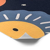 Charmantes Niedliches Kätzchen zwischen Sternen un Poster (Ecke)