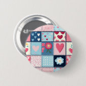 Charmantes Niedliches Patchwork-Design Button (Vorne & Hinten)