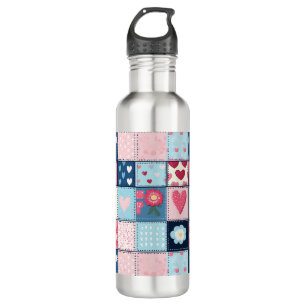 Charmantes Niedliches Patchwork-Design Edelstahlflasche