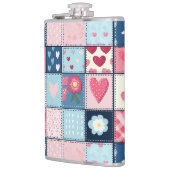 Charmantes Niedliches Patchwork-Design Flachmann (Links)